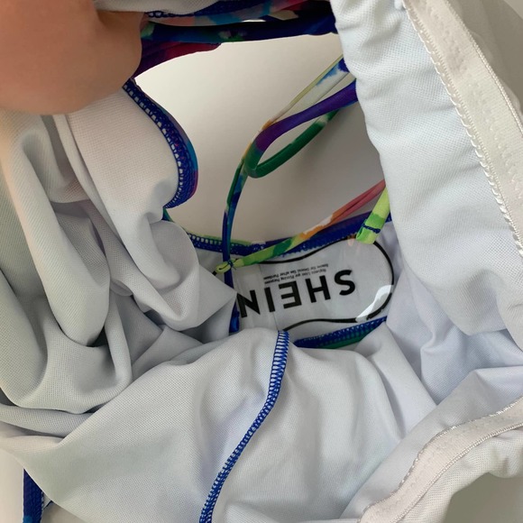 Shein One-piece Swimsuit Size 2XL Tie-dye Polyester Spandex Padded Green - Picture 12 of 13